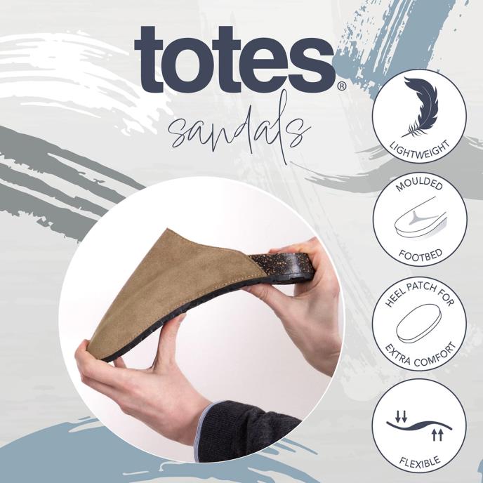 totes® Mens Microsuede Clog Brown Extra Image 5